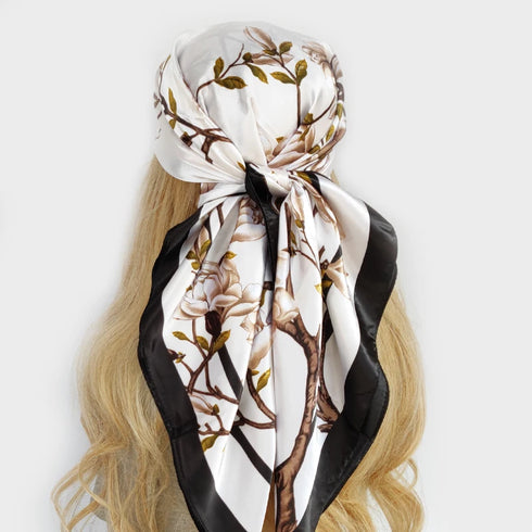 90*90cm Silk Scarf Headwraps For Women Fashion Accessory
